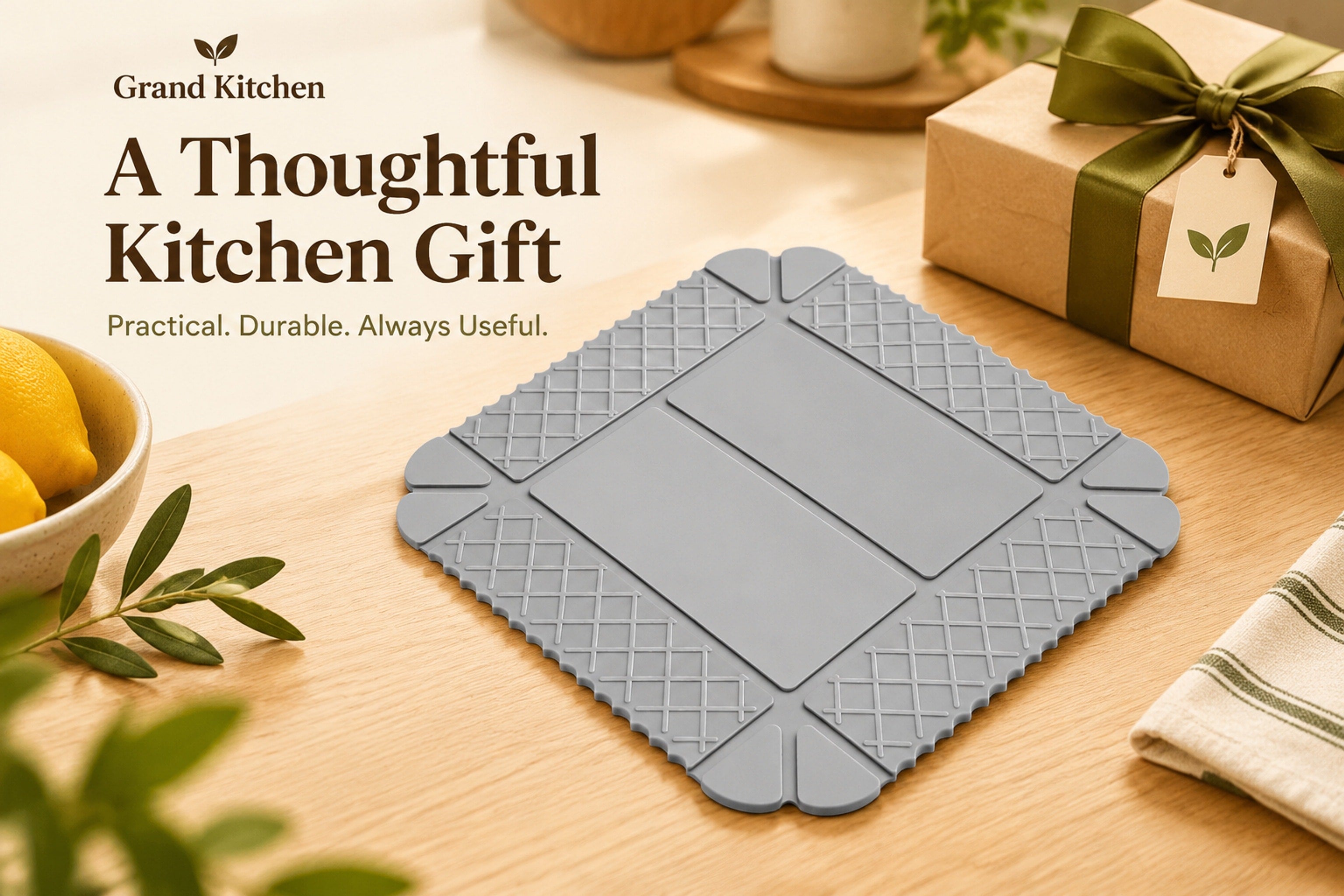 Pink foldable silicone mat moving from a hot-pot landing surface to a shallow fruit and snack tray