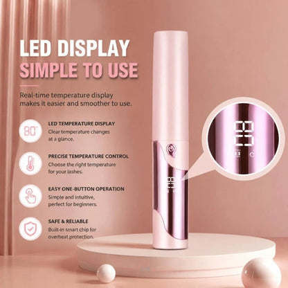 Heated Eyelash Curler – 4 Heat Settings, Digital Display & Long-Lasting Curl