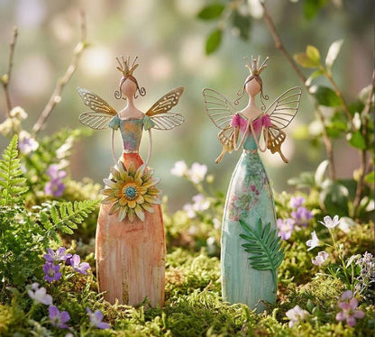 Whimsical Woodland Fairy Princess Figurines 🧚‍♀️✨ | Rustic Shelf & Garden Decor