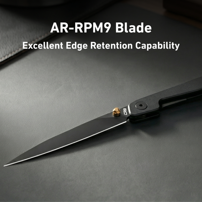 🔥Last Day Sale 50% OFF🎉Lanky Liner Lock Front Flipper Knife Black Aluminum Handle
