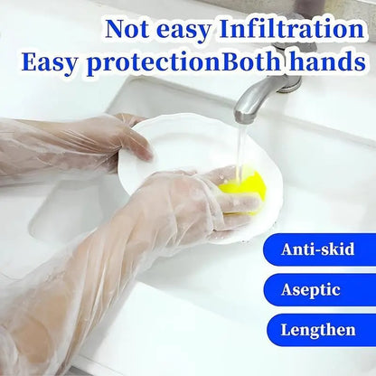 🎉Disposable Long Arm Gloves with Elastic Cuff 23.6inch