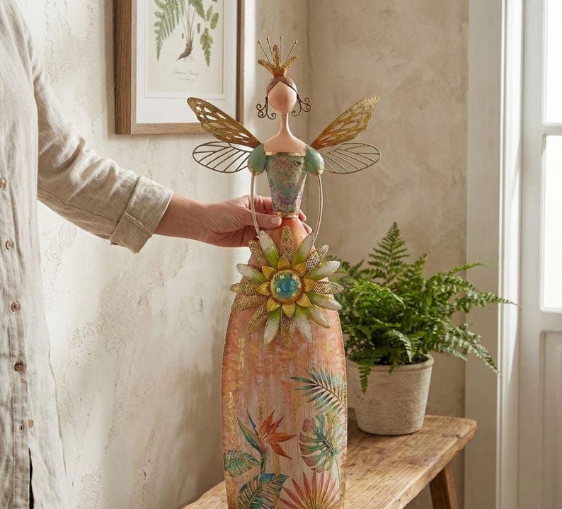 Whimsical Woodland Fairy Princess Figurines 🧚‍♀️✨ | Rustic Shelf & Garden Decor