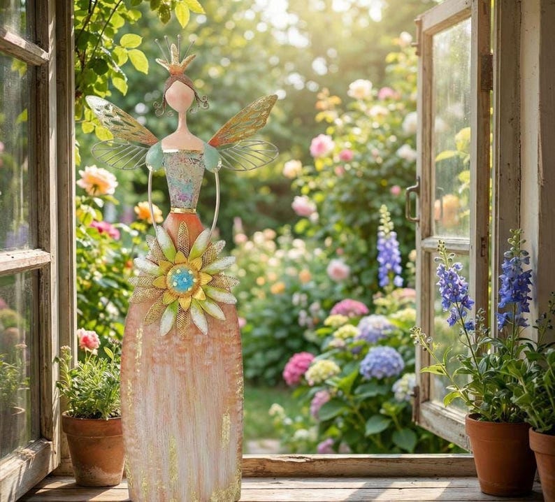 Whimsical Woodland Fairy Princess Figurines 🧚‍♀️✨ | Rustic Shelf & Garden Decor