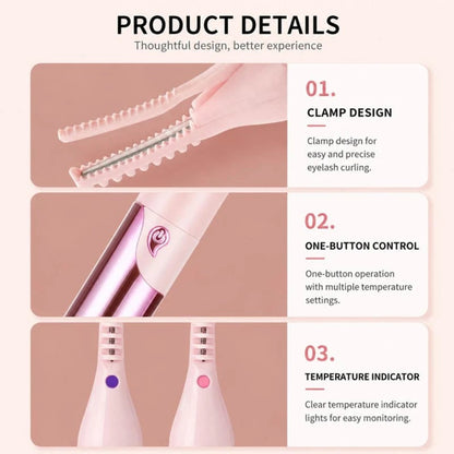 Heated Eyelash Curler – 4 Heat Settings, Digital Display & Long-Lasting Curl