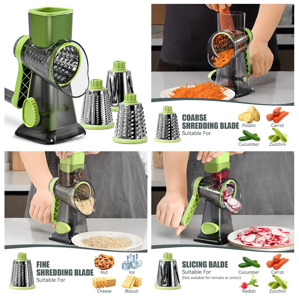 Premium Hand Crank Multi-Blade Plastic Modern Kitchen Gadget | Adaptable to Various Ice Cube Specifications for Shaving Needs