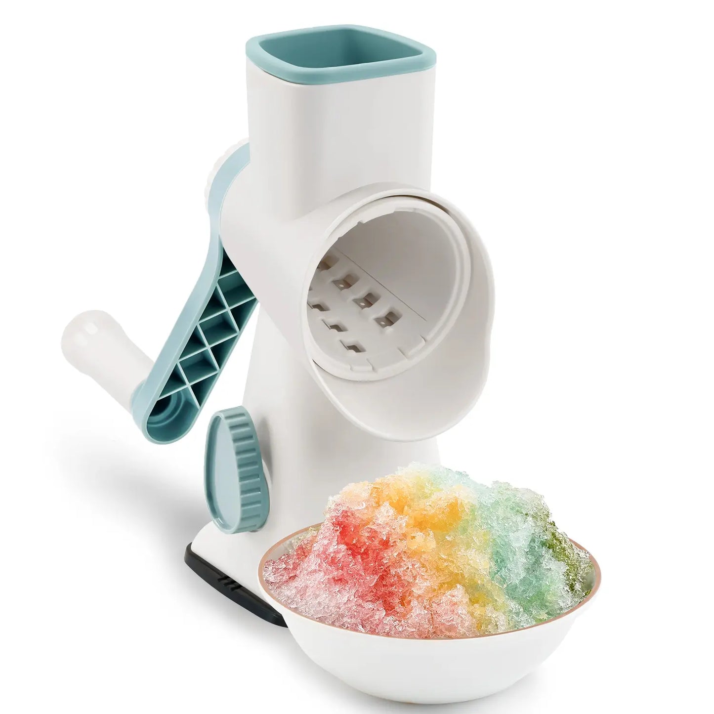 Premium Hand Crank Multi-Blade Plastic Modern Kitchen Gadget | Adaptable to Various Ice Cube Specifications for Shaving Needs
