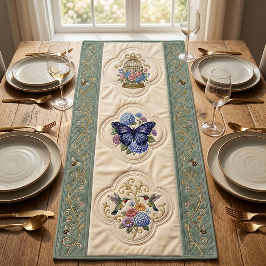 💖 Butterfly & Hummingbird Garden Special Offer - Elegant Floral Premium Table Runner for Everyday Dining Decor