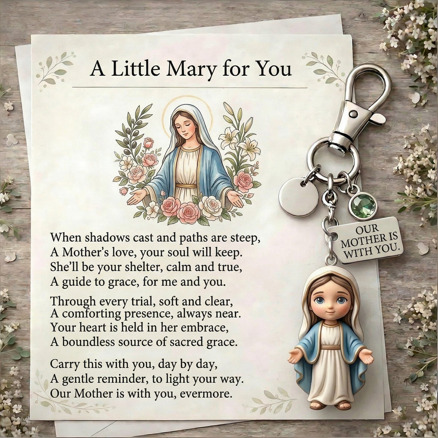 "A Little Jesus for You" -Comforting Pocket Reminder Keychain & Poem Card Gift Set 🌟🙏