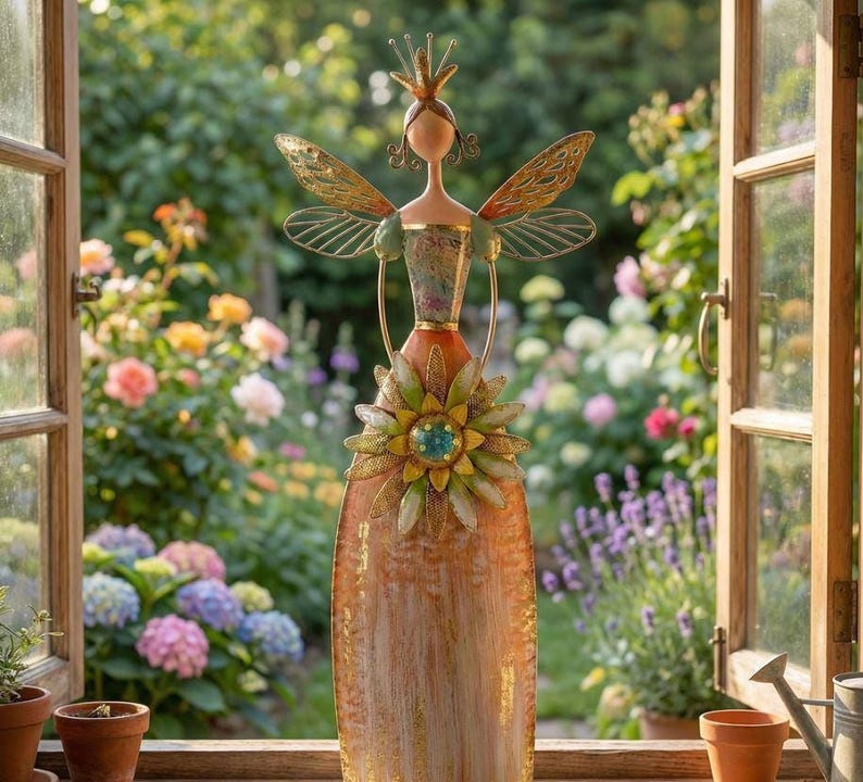 Whimsical Woodland Fairy Princess Figurines 🧚‍♀️✨ | Rustic Shelf & Garden Decor
