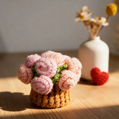 Handmade Crochet Flower Bouquet Coaster