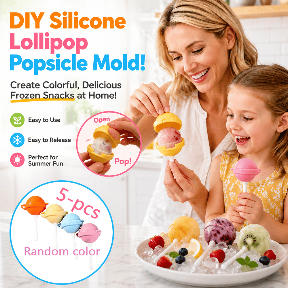 🍭Last Day 50%OFF🍭DIY Silicone Lollipop Popsicle Mold – Fun Spherical Ice Pop Maker for Homemade Frozen Treats