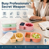 5 Pack Silicone Snack Containers