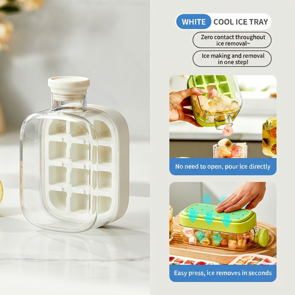 2-in-1 Portable Ice Cube Maker Water Bottle