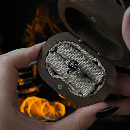 🌒Enigmatic Black Onyx Vine Filigree Ring