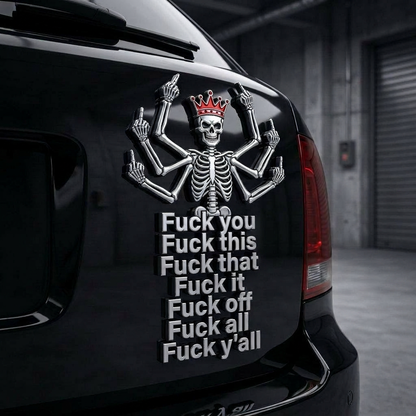 The F*ck Off Skeleton 3D Truck Emblem – Premium Tailgate Decor for Pickup Trucks