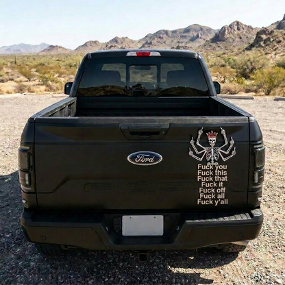 The F*ck Off Skeleton 3D Truck Emblem – Premium Tailgate Decor for Pickup Trucks