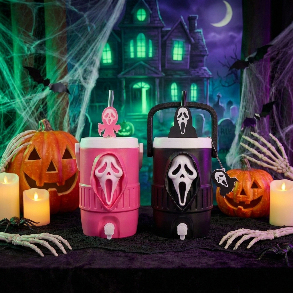 🔥Last Day 50% OFF👻Horror Ghost Face Can Drink Holder | Insert Soda Can Directly・Spooky Gothic Style・Party Tumbler