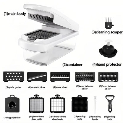 🔥Last Day Promotion-70% OFF 💥15-in-1 Vegetable Chopper | Multifunctional Food Cutter with Container