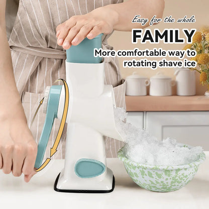 Premium Hand Crank Multi-Blade Plastic Modern Kitchen Gadget | Adaptable to Various Ice Cube Specifications for Shaving Needs