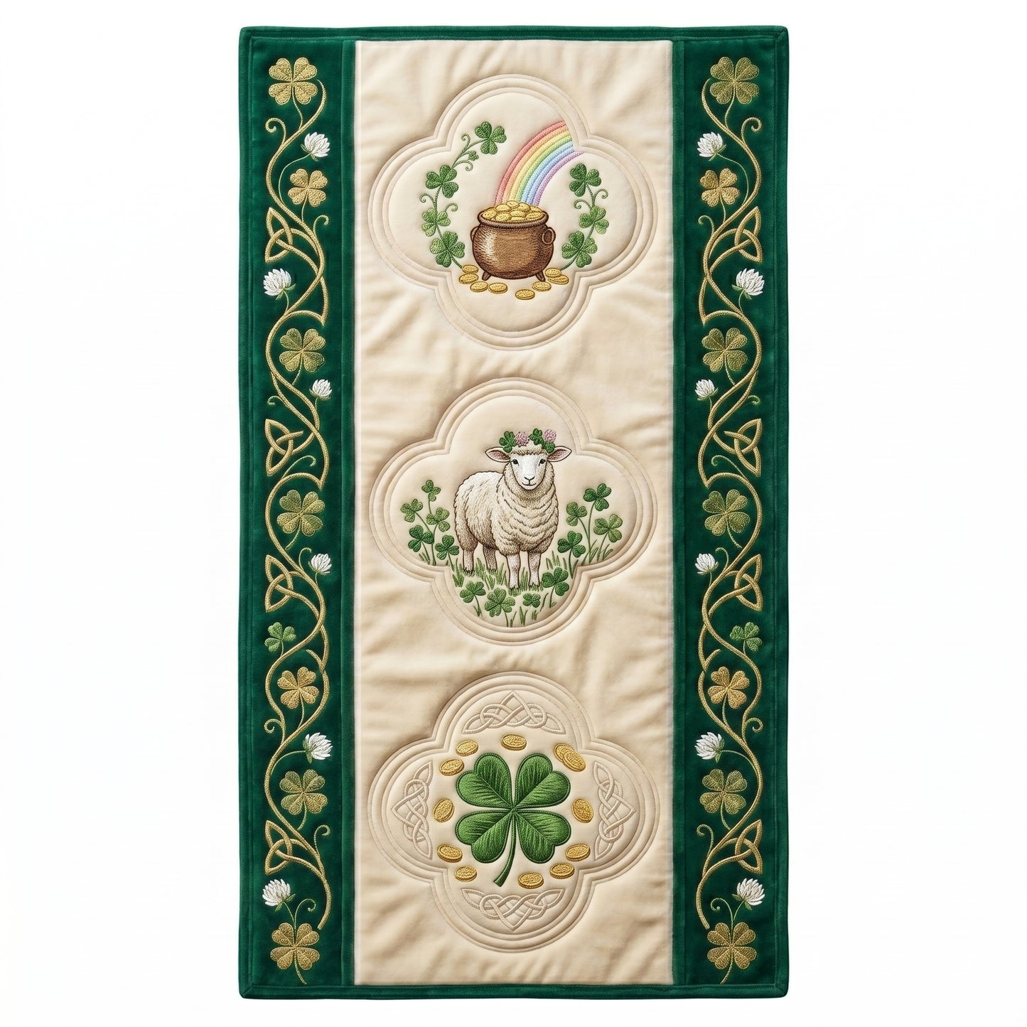 💖 St. Patrick’s Day Lucky Sheep & Pot of Gold Special Offer - Elegant Celtic Premium Table Runner for Everyday Dining Decor