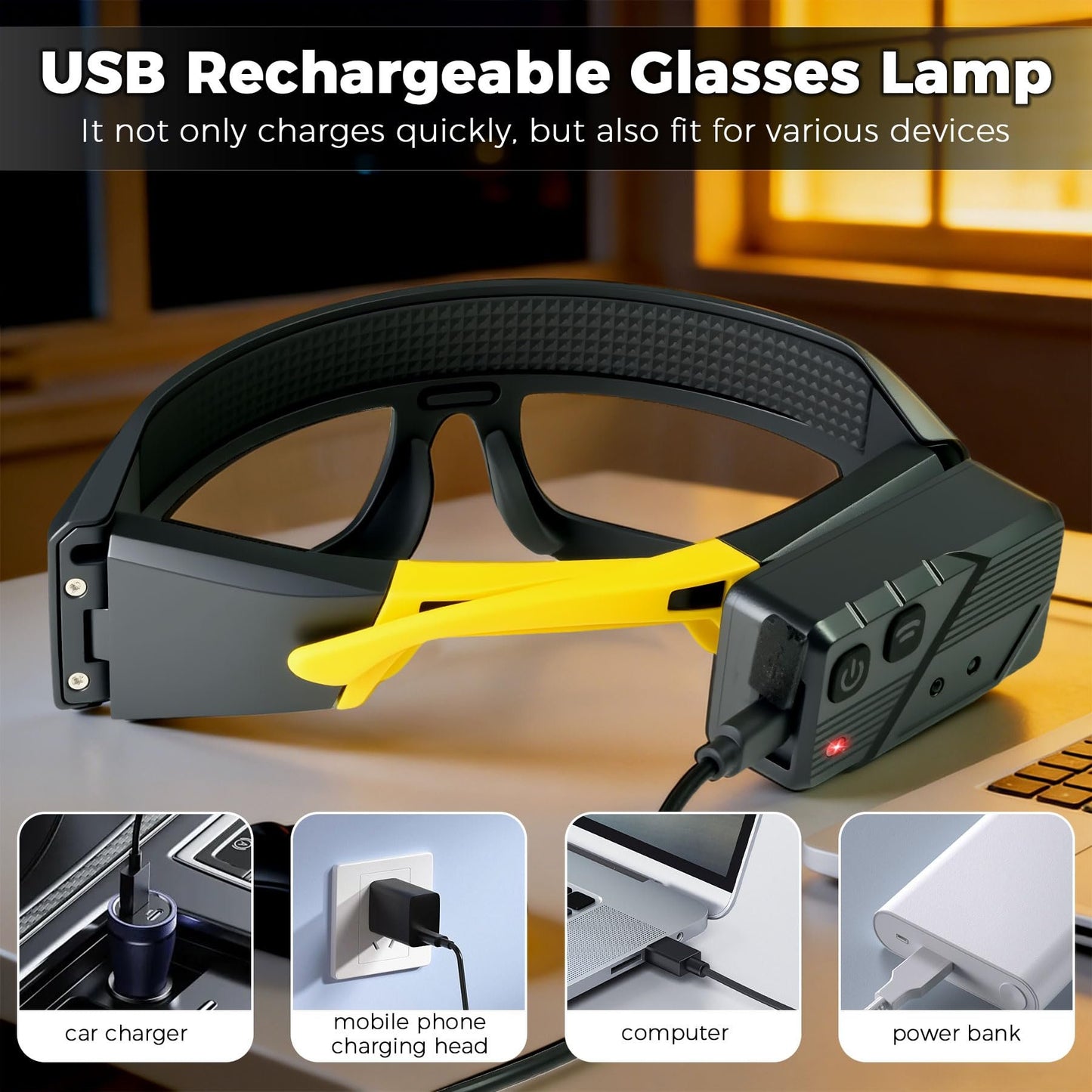 💡Last Day 59% Off - 👓LED Glasses Rechargeable Headlight with Motion Sensor and Touch Control