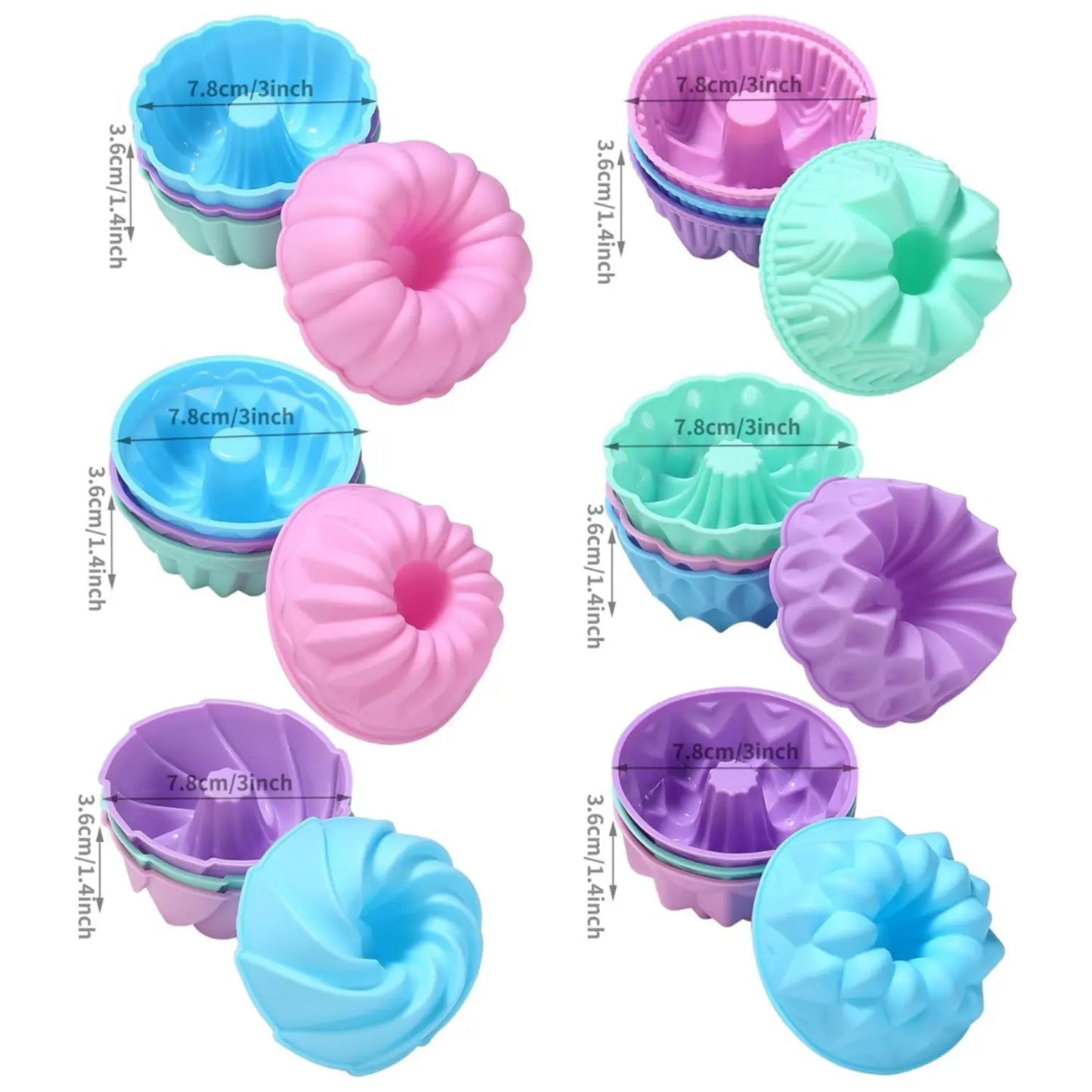 24 Pack Silicone Baking Cups