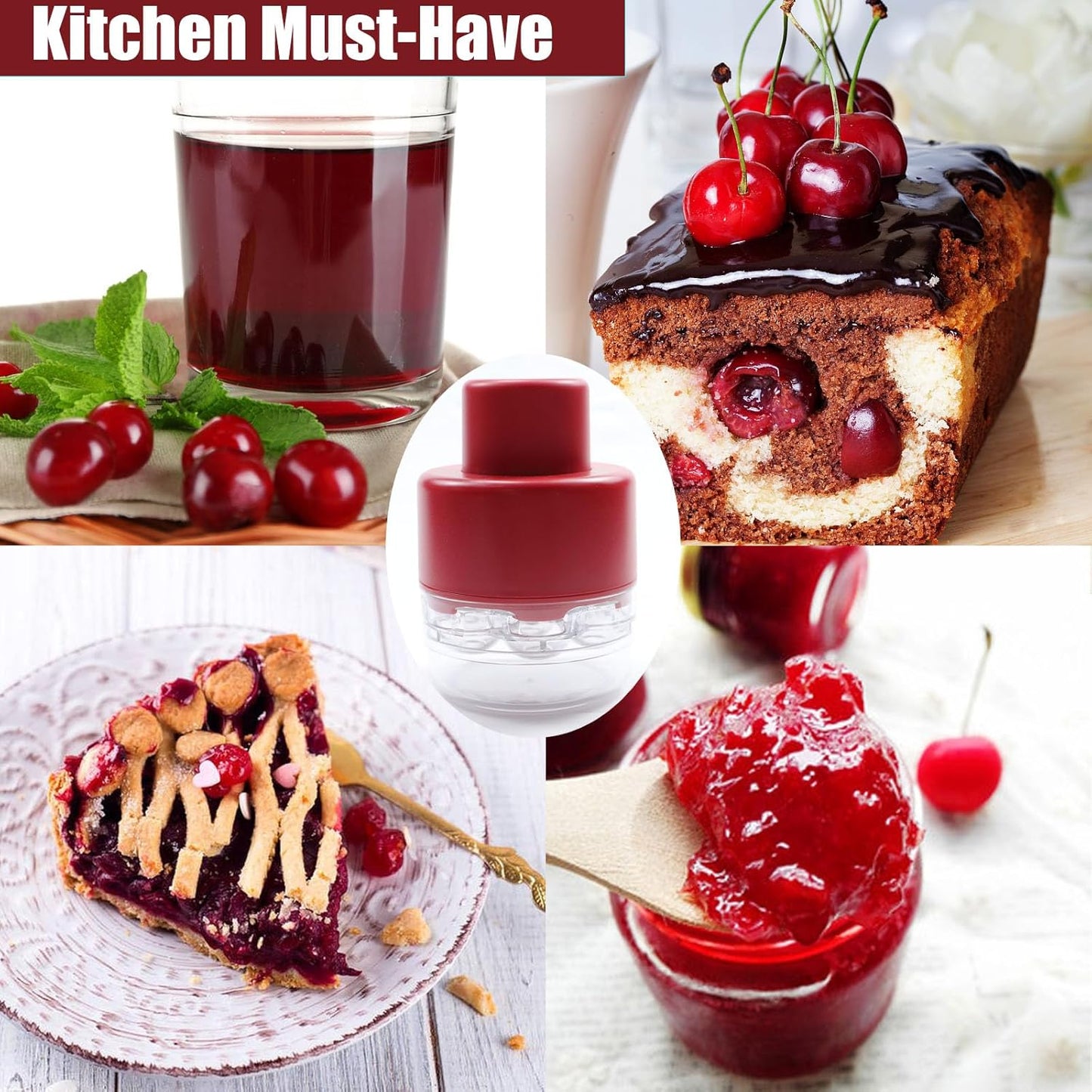 🍒 Efficient 7-Hole Cherry Pitter Tool