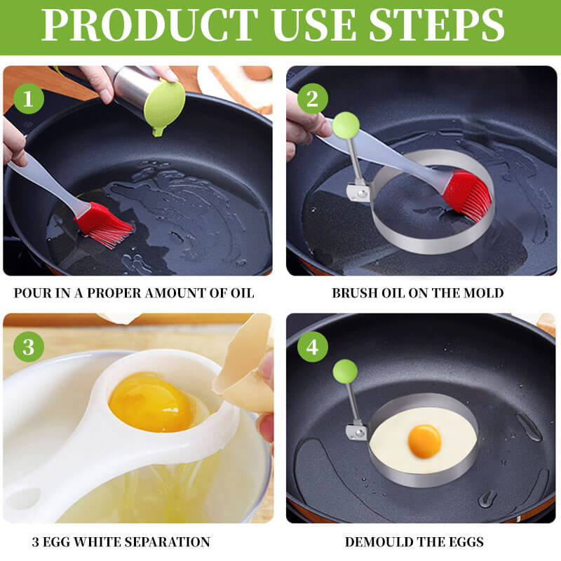 🔥 LAST DAY 50% OFF- 5 Counts Set Fried Egg Rings Molds