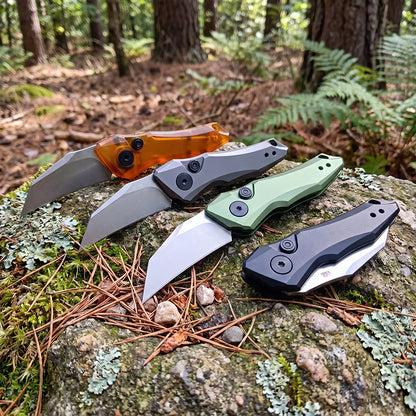 Mini Pocket Knife: 7350 Folding Knife with T6 Aluminum Handle - EDC, Camping, Fishing Tool