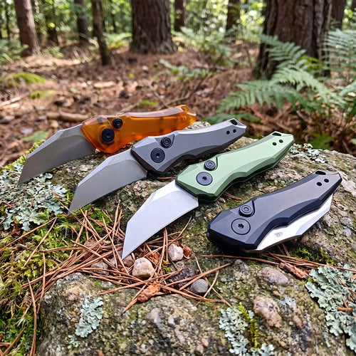 Mini Pocket Knife: 7350 Folding Knife with T6 Aluminum Handle - EDC, Camping, Fishing Tool