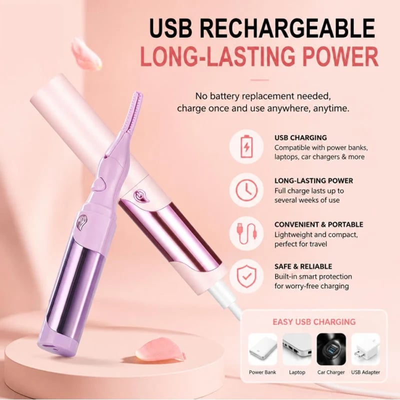 Heated Eyelash Curler – 4 Heat Settings, Digital Display & Long-Lasting Curl