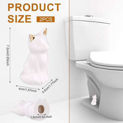 2PC — Cute Cat Ceramic Toilet Bolt Covers