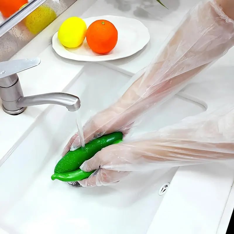 🎉Disposable Long Arm Gloves with Elastic Cuff 23.6inch