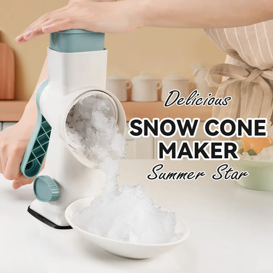 Premium Hand Crank Multi-Blade Plastic Modern Kitchen Gadget | Adaptable to Various Ice Cube Specifications for Shaving Needs