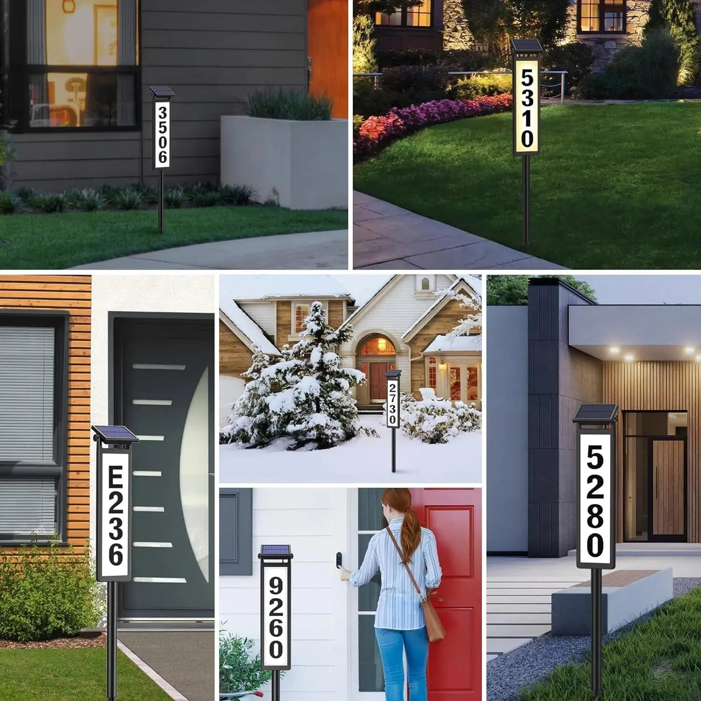 Solar Home Address Sign