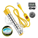 [US] Yellow with Switch+Digital Thermometer+Stainless Steel Cleaning Ball