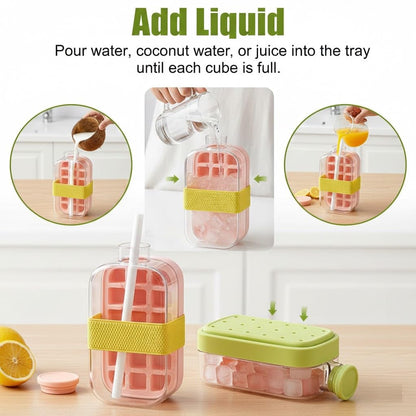 2-in-1 Portable Ice Cube Maker Water Bottle