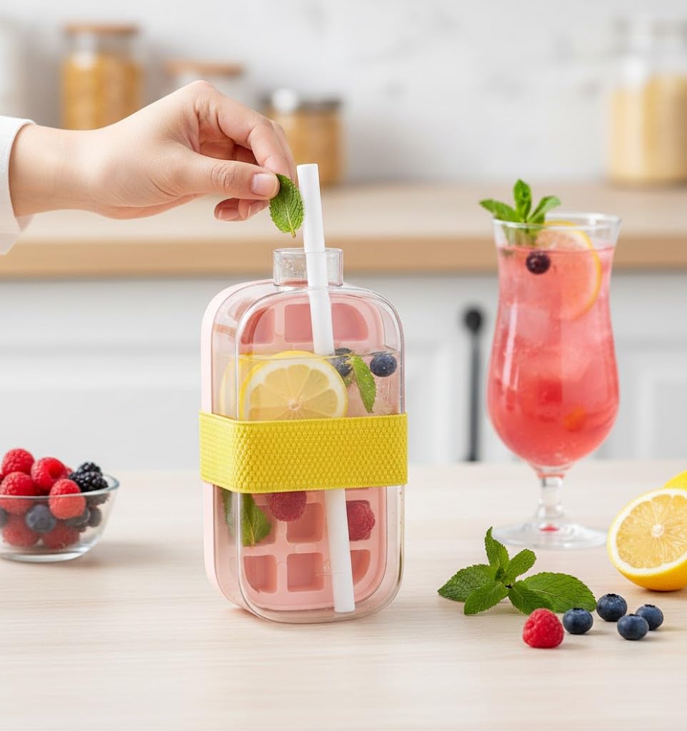 2-in-1 Portable Ice Cube Maker Water Bottle