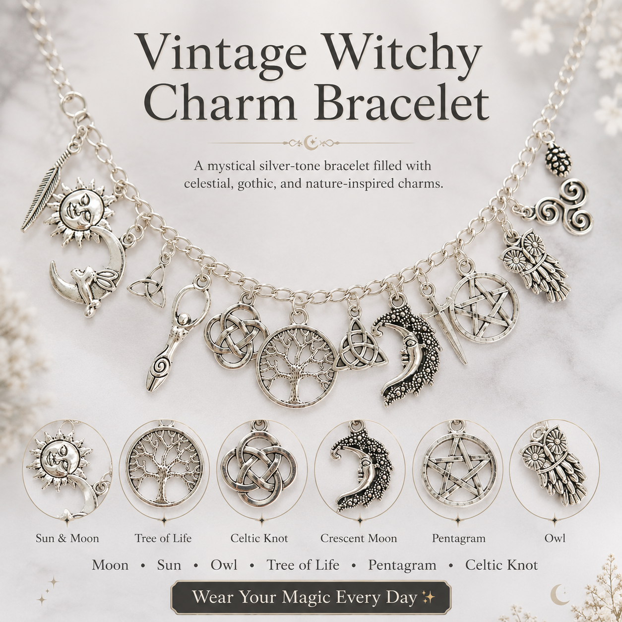 🔥HOT🔥Vintage Witchy Charm Bracelet