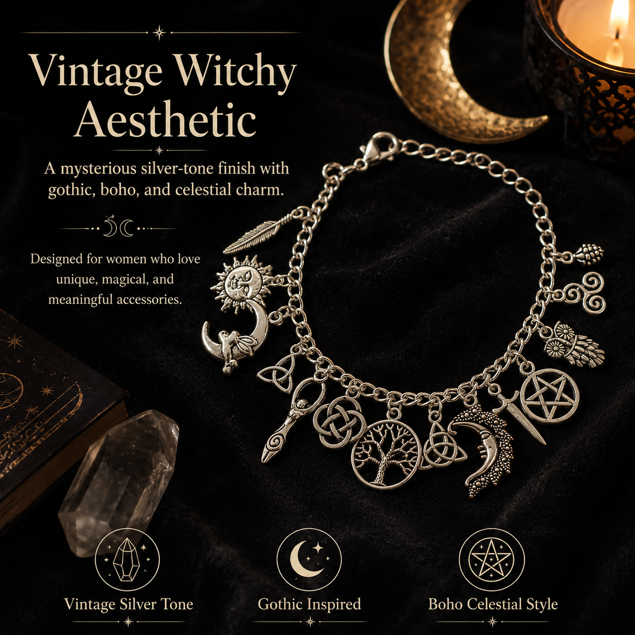 🔥HOT🔥Vintage Witchy Charm Bracelet