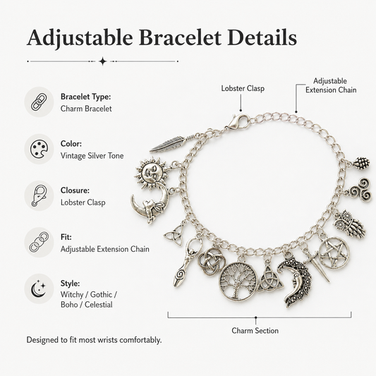 🔥Last Day 50% OFF🌙Vintage Witchy Charm Bracelet