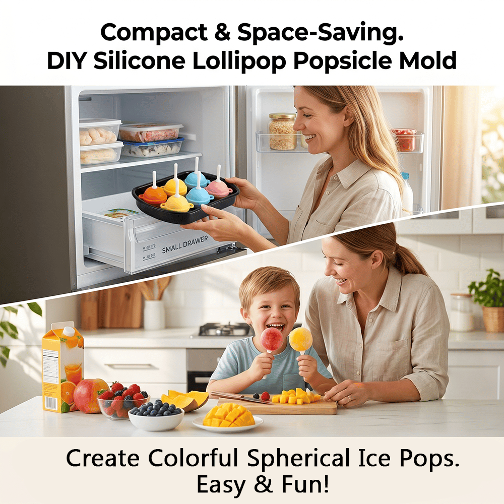 🍭Last Day 50%OFF🍭DIY Silicone Lollipop Popsicle Mold – Fun Spherical Ice Pop Maker for Homemade Frozen Treats