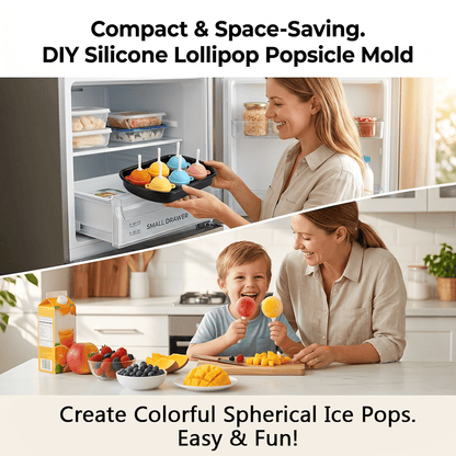 🍭Last Day 50%OFF🍭DIY Silicone Lollipop Popsicle Mold – Fun Spherical Ice Pop Maker for Homemade Frozen Treats