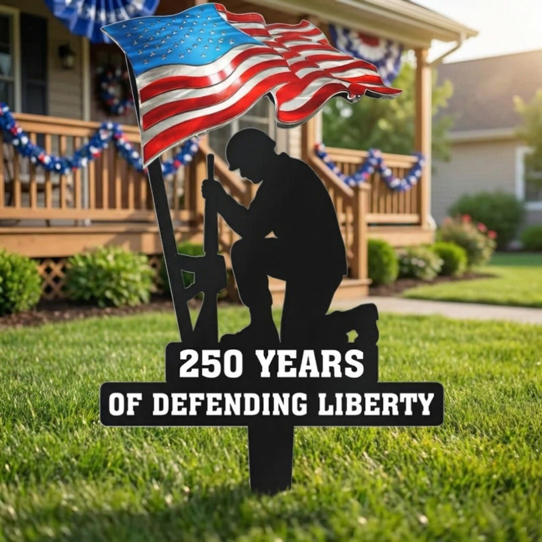 🔥LAST DAY 50% OFF-🪖250 Years of Defending Liberty Metal Garden Stake