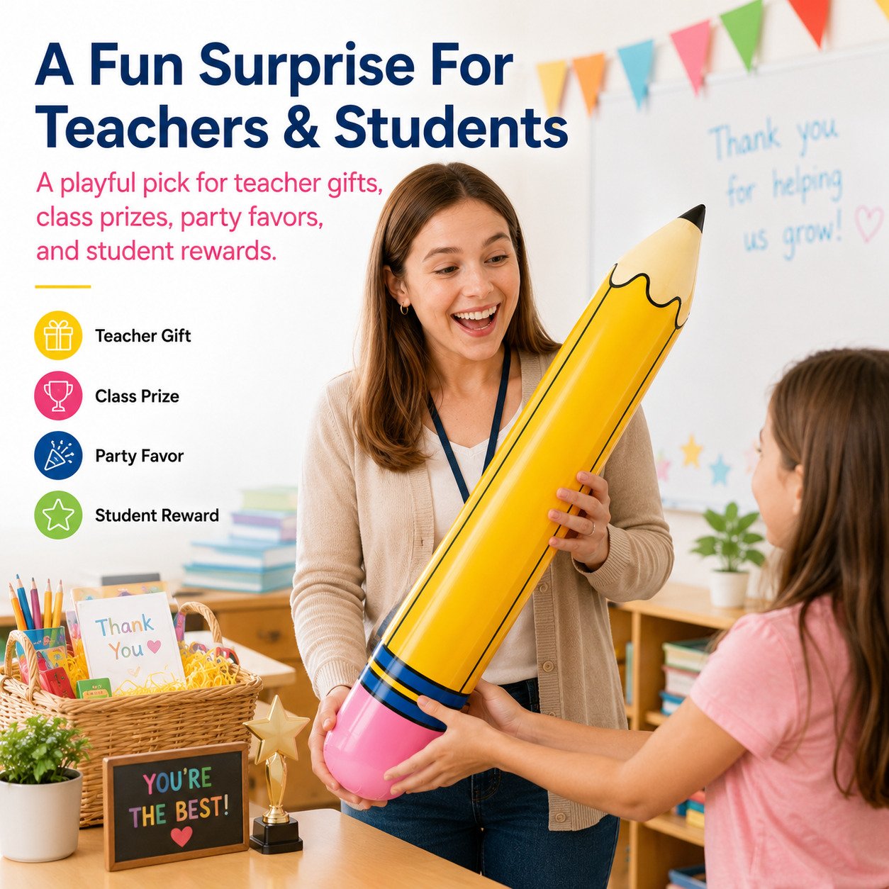 Giant Inflatable Pencil Classroom Decor For Back To School