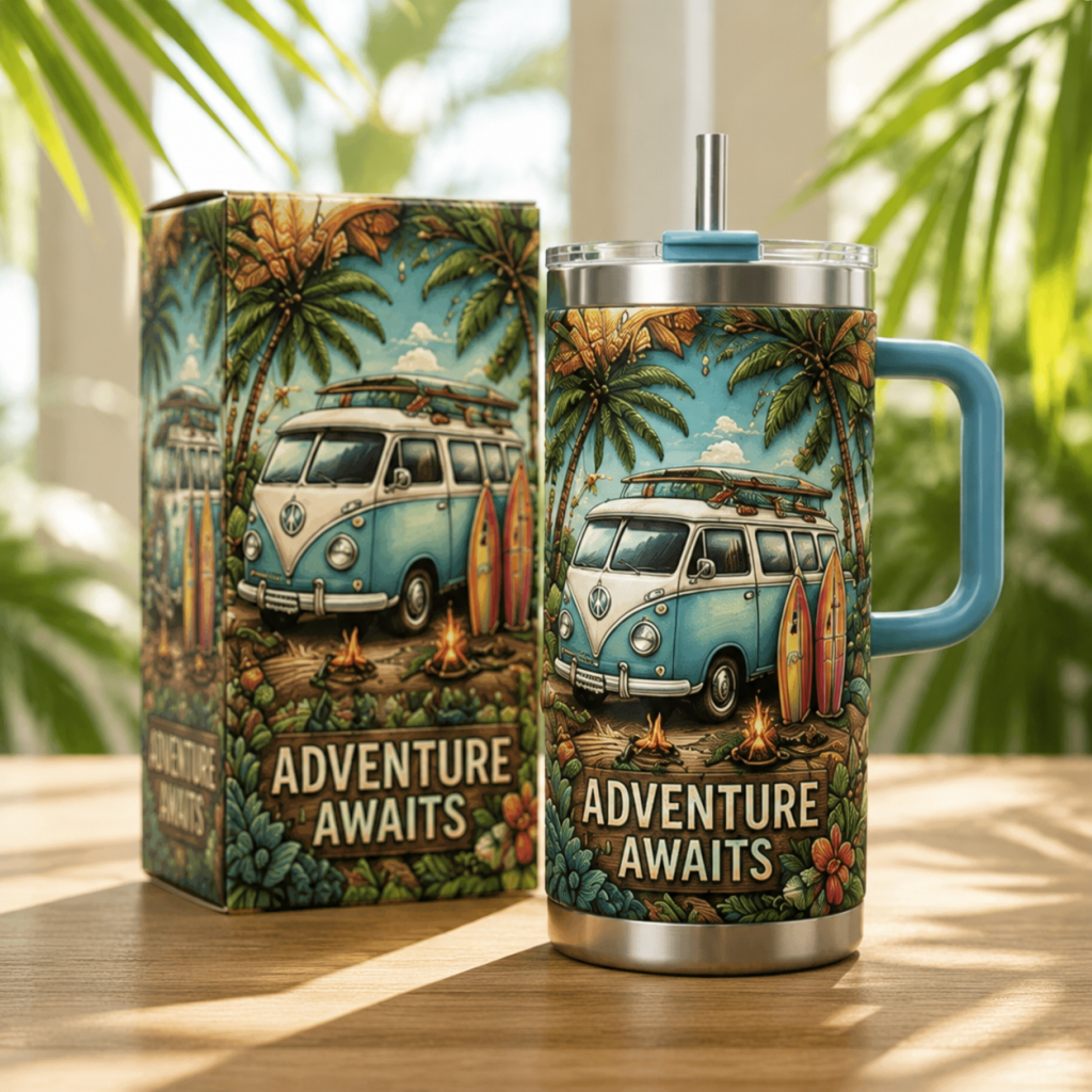🌴 Yeki Life™ Tropical Paradise 30oz/40oz Tumbler – Bring Vacation Vibes Wherever You Go
