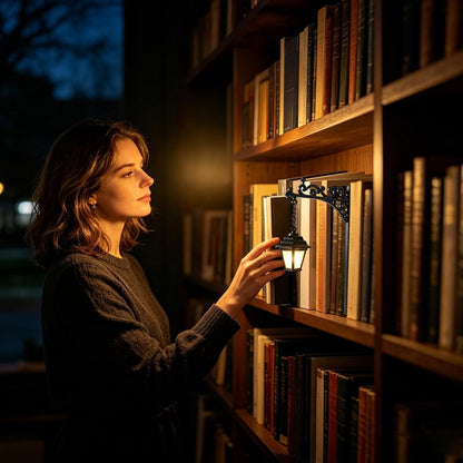 🔥Last Day 50% OFF📚Library Mini Bookshelf Lantern Lamp | Vintage Hanging LED Light・Book Nook Decor・Clip-On Design