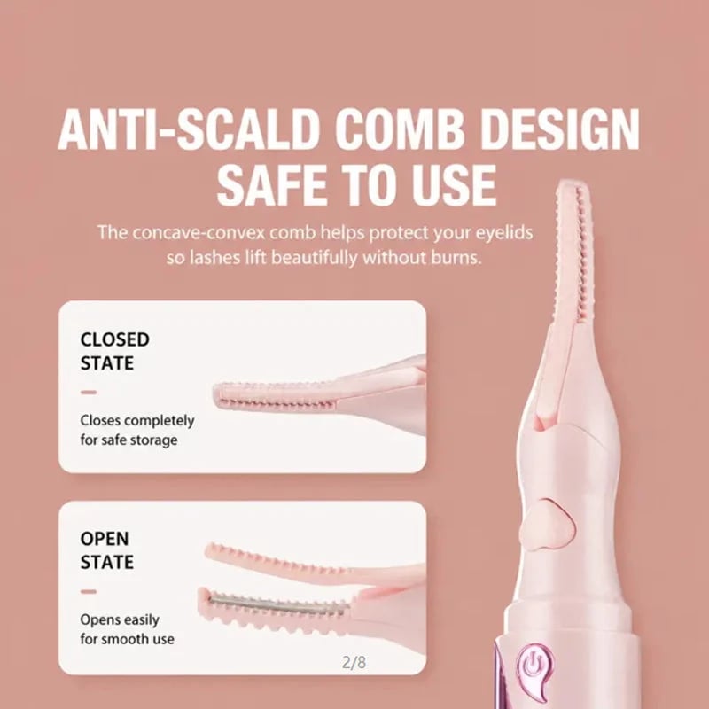 Heated Eyelash Curler – 4 Heat Settings, Digital Display & Long-Lasting Curl