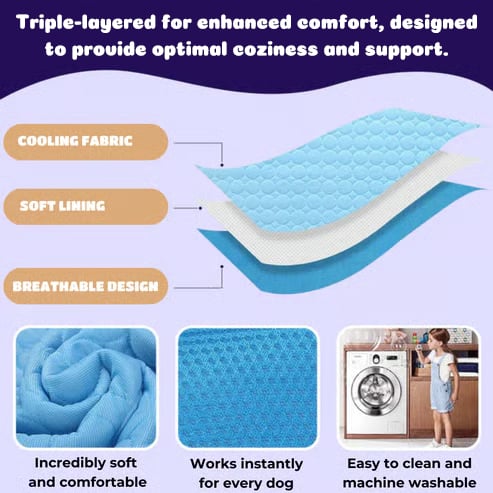 🔥Stay Cool & Comfy Dog Cooling Mat (4x more effective)