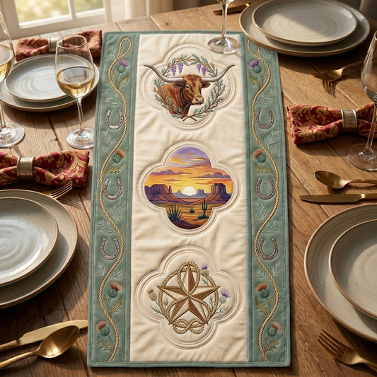 💖 Western Longhorn & Desert Sunset Special Offer - Elegant Ranch Premium Table Runner for Everyday Dining Decor